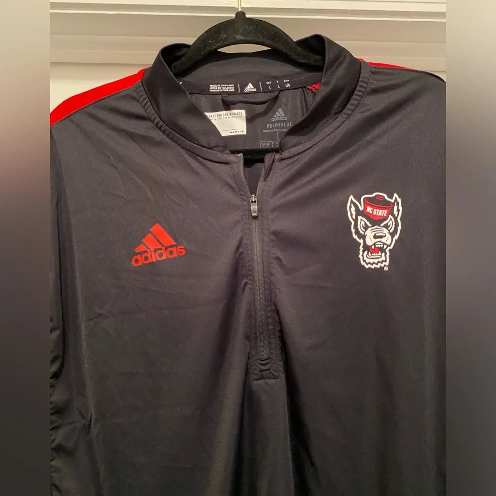 NC State North Carolina State University Wolfpack Quarter Zip Adidas Primeblue L
